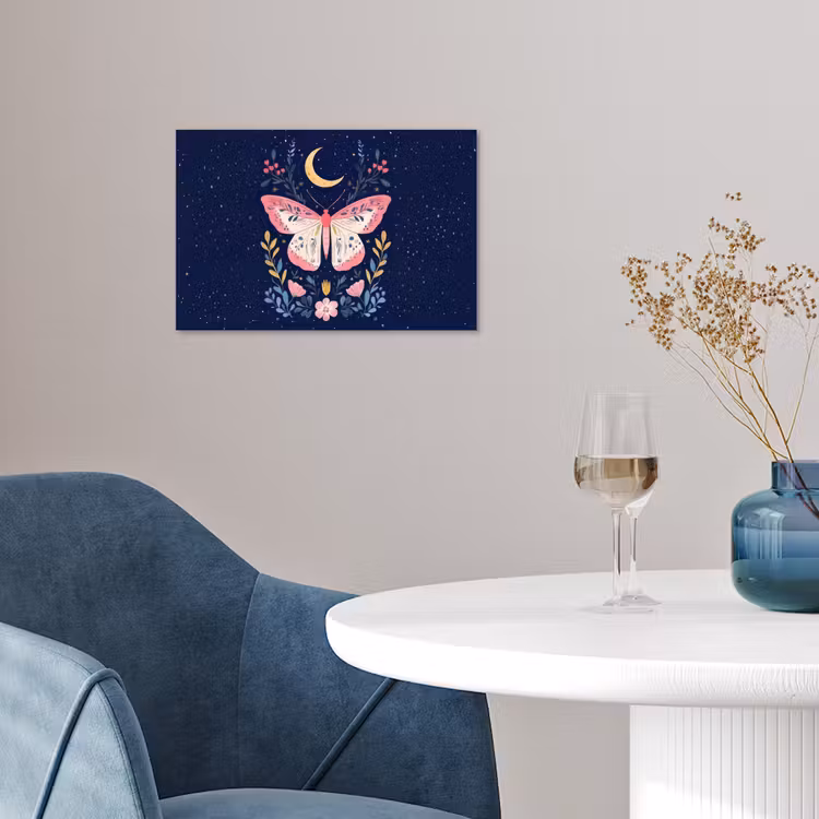 Poster - Vlinder - Maan - Bloemen - Sterrenhemel — 4