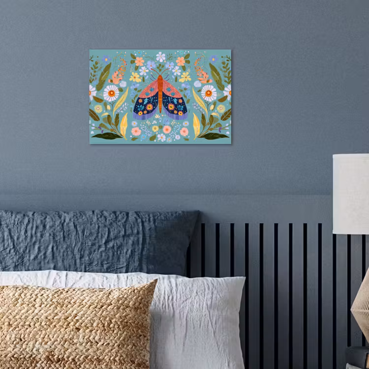 Poster - Vlinder - Sierlijk - Bloemen - Bladeren — 3