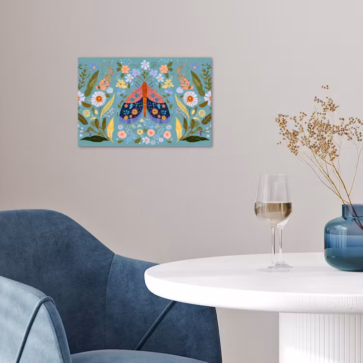 Poster - Vlinder - Sierlijk - Bloemen - Bladeren — 4