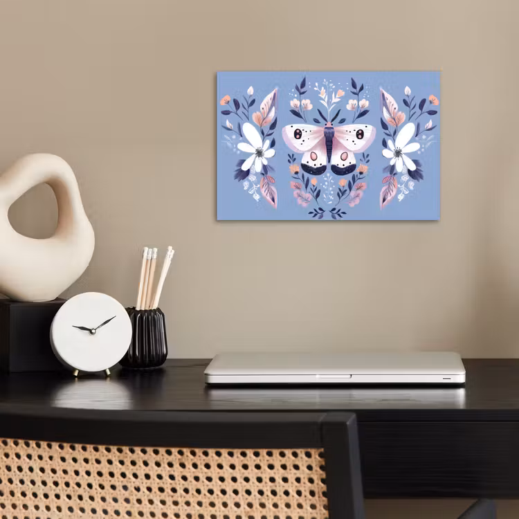 Poster - Vlinder - Vleugels - Stippen - Bloemen — 2