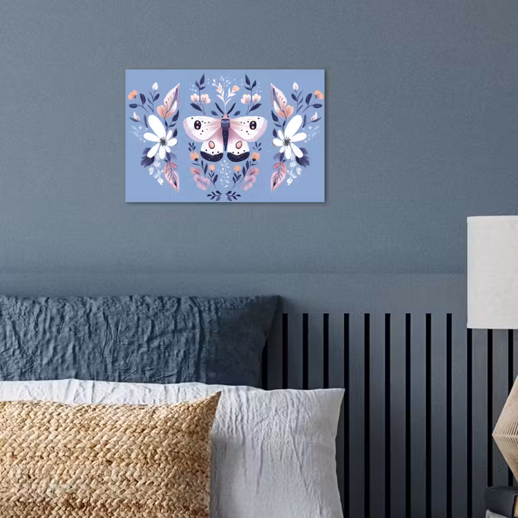 Poster - Vlinder - Vleugels - Stippen - Bloemen — 3