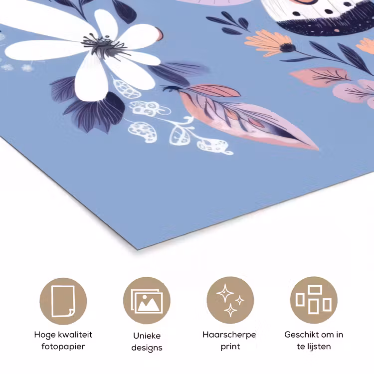 Poster - Vlinder - Vleugels - Stippen - Bloemen — 5