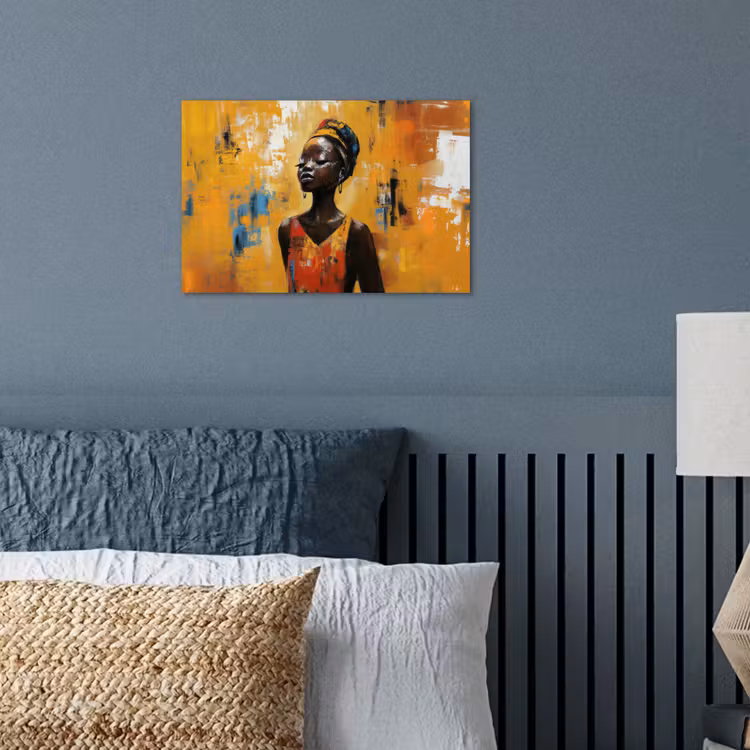 Poster - Vrouw - Ogen - Penseelstreken - Geel — 3