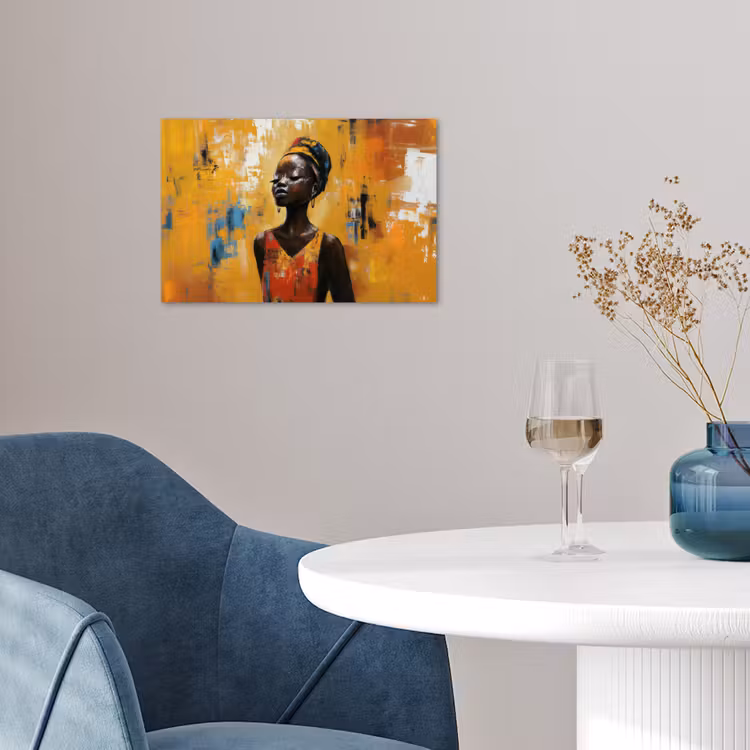 Poster - Vrouw - Ogen - Penseelstreken - Geel — 4