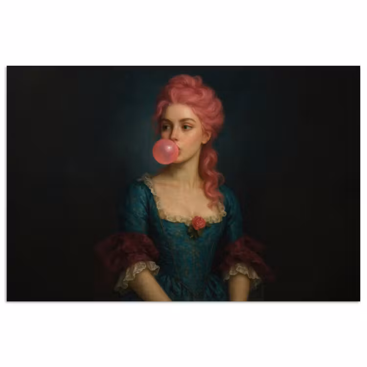 Poster - Vrouw - Portret - Kauwgombel — 1