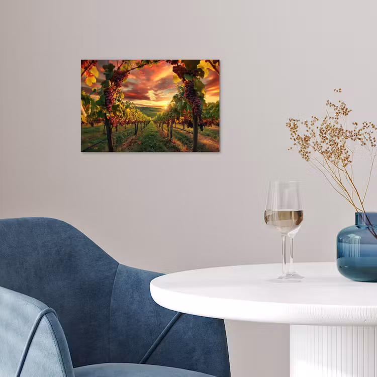 Poster - Wijngaard - Druiven - Zonsondergang — 4
