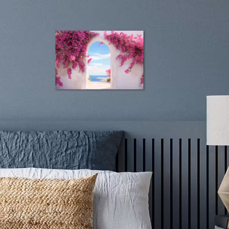 Poster - Zee - Roze - Bloemen - Poort — 3