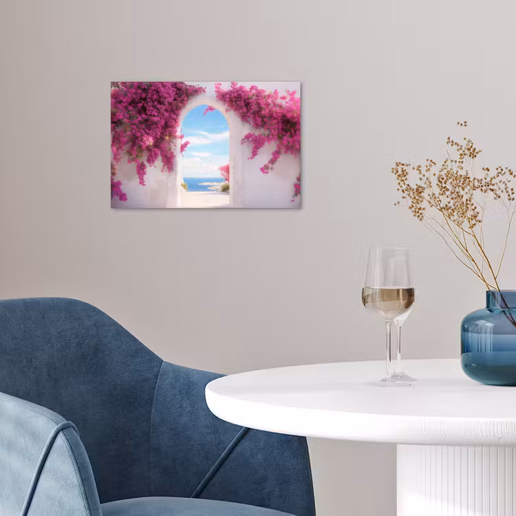 Poster - Zee - Roze - Bloemen - Poort — 4