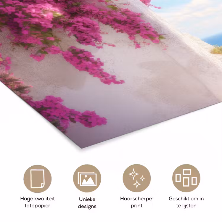 Poster - Zee - Roze - Bloemen - Poort — 5
