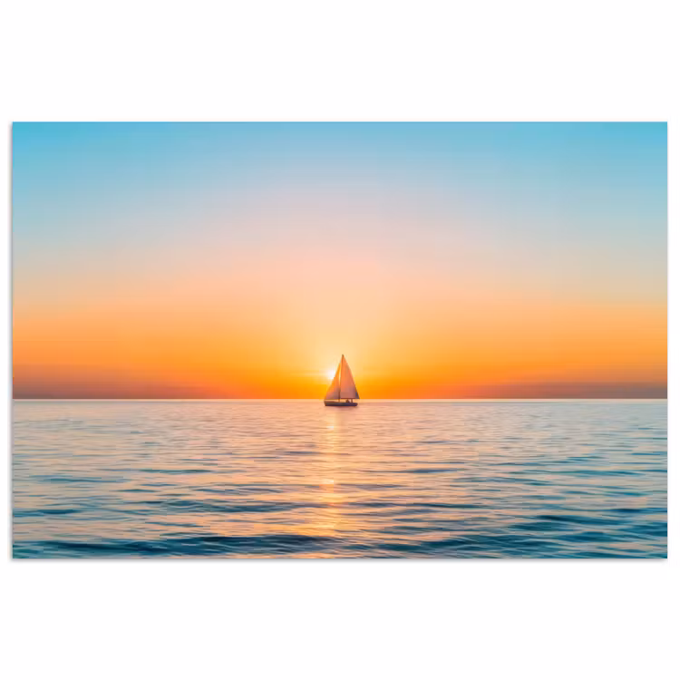 Poster - Zee - Zeilboot - Zonsondergang — 1