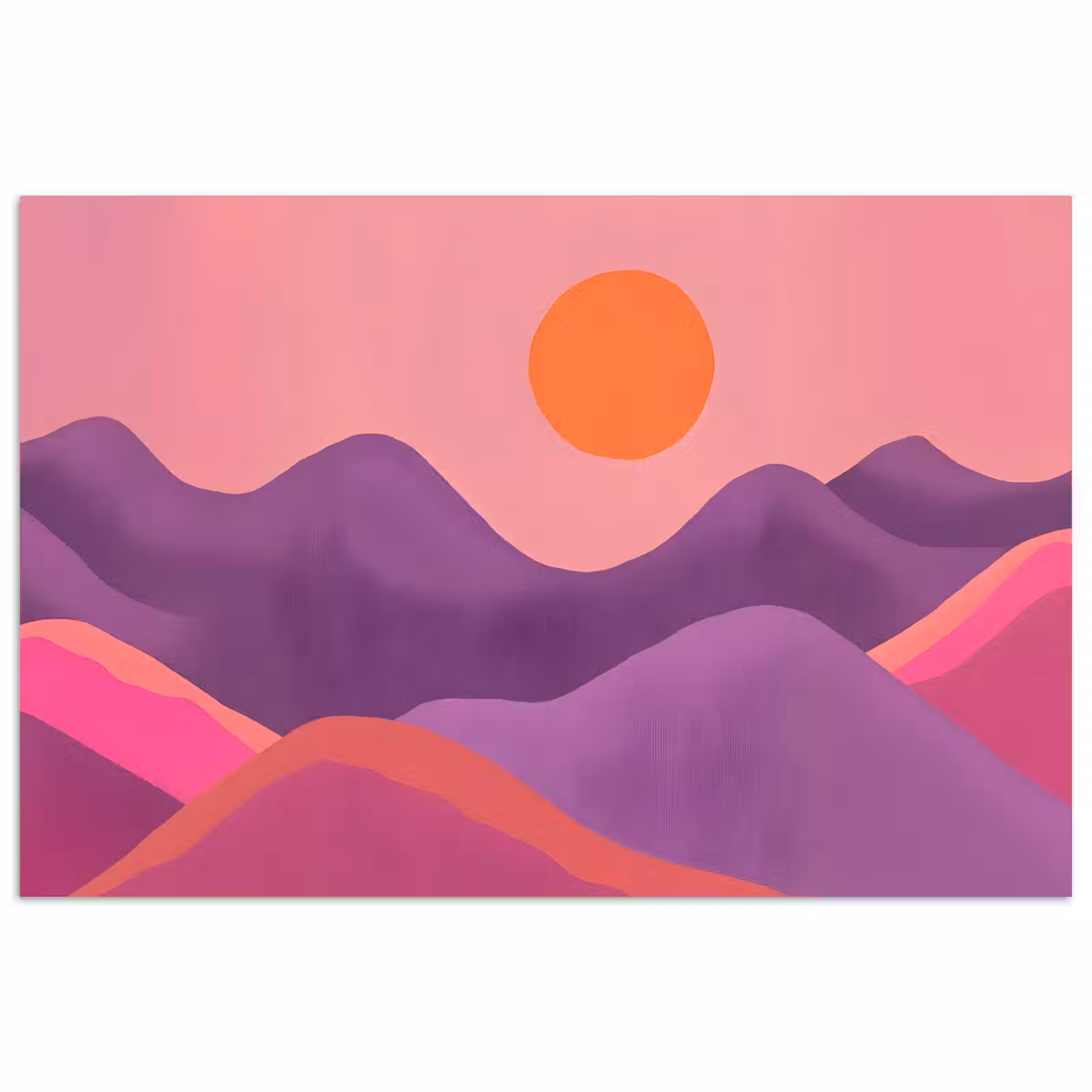 Poster - Zon - Heuvels - Paars - Abstract — 1