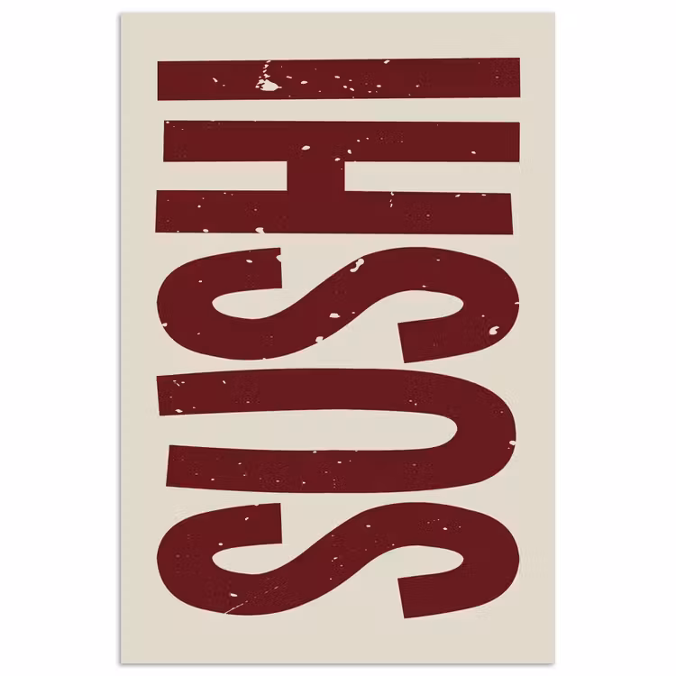 Poster - Sushi - Rood - Japandi - Decoratie — 1