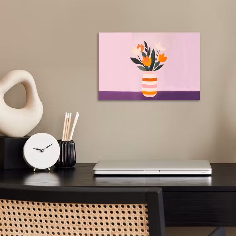 Poster - Tulpen - Vaas - Strepen - Paars — 2