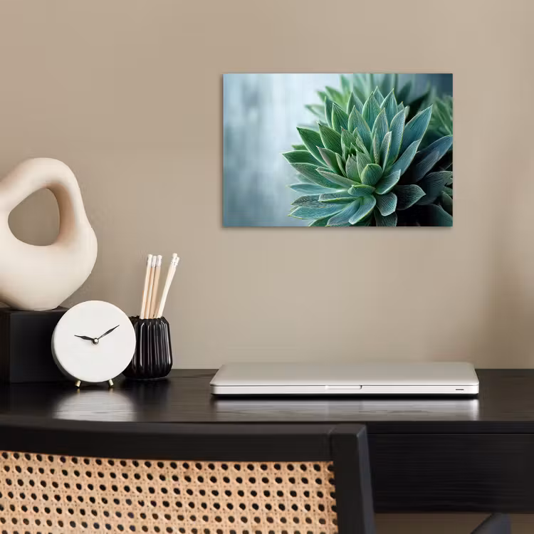 Poster - Vetplant - Bladeren - Groen - Wazig — 2