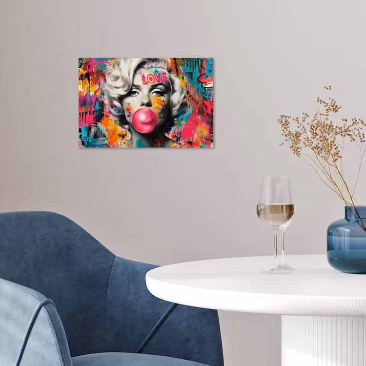 Poster - Vrouw - Kauwgom - Graffiti - Neonkleuren — 4