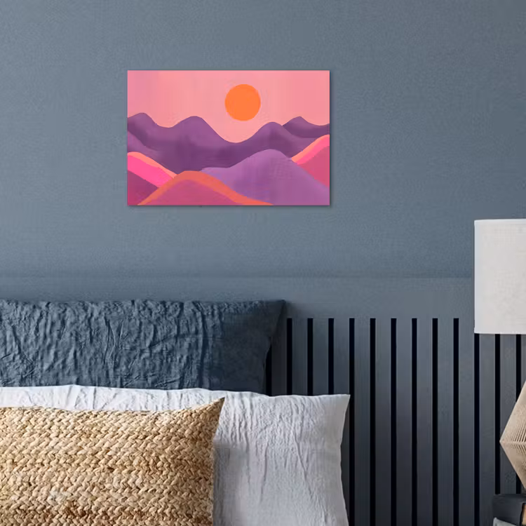 Poster - Zon - Heuvels - Paars - Abstract — 3