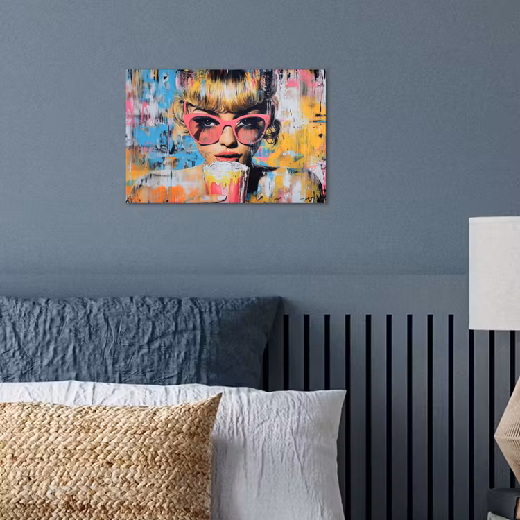 Poster - Zonnebril - Vrouw - Kleurrijk - Verfspetters — 3
