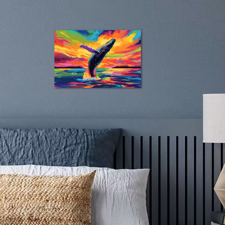 Poster - Zonsondergang - Walvis - Geschilderd - Kleurrijk — 3