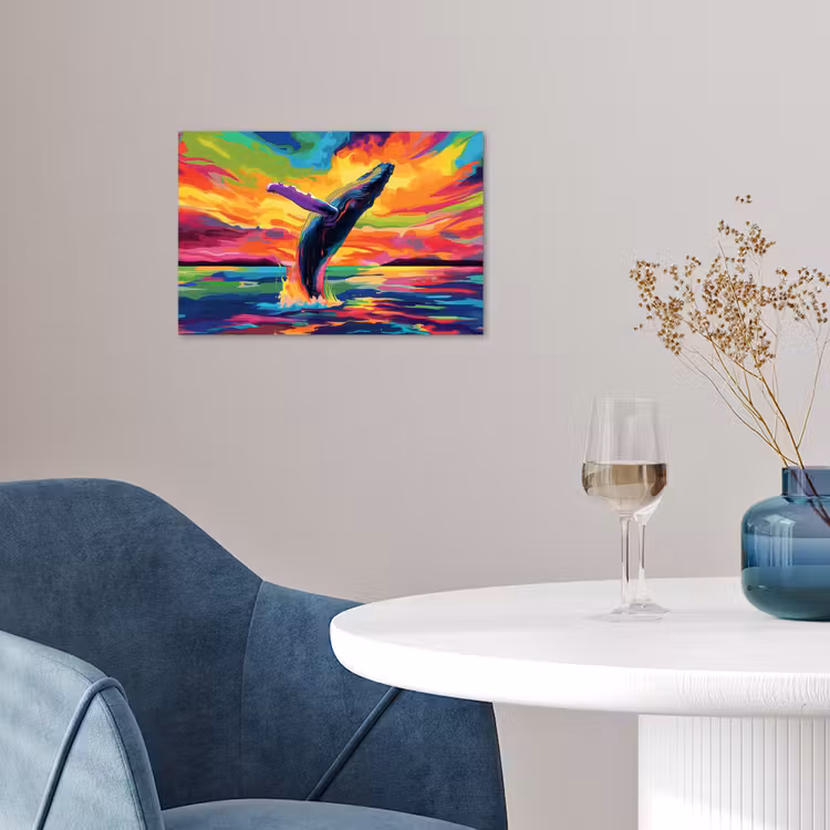 Poster - Zonsondergang - Walvis - Geschilderd - Kleurrijk — 4