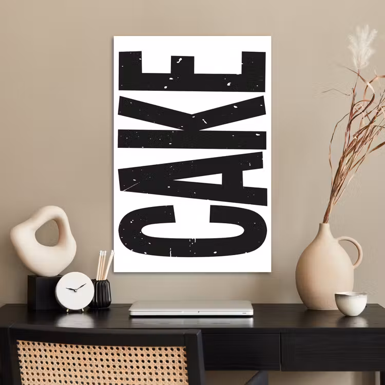 Poster - Zwart - Cake - Eten - Decoratie — 2