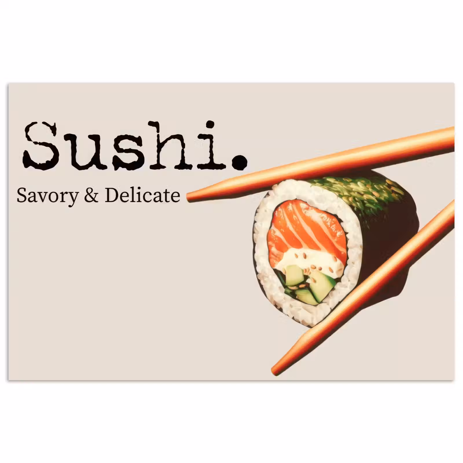 Poster - Sushi - Zalm - Rijst - Japans — 1