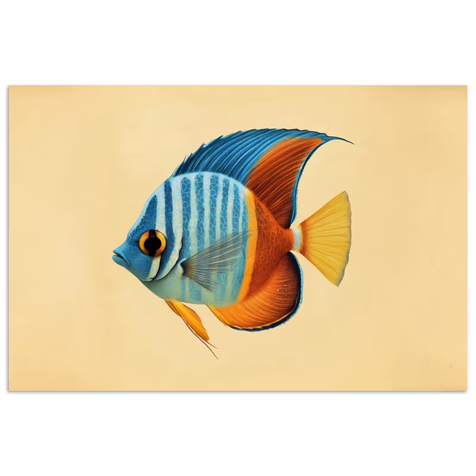 Poster - Vis - Vinnen - Blauw - Ogen — 1