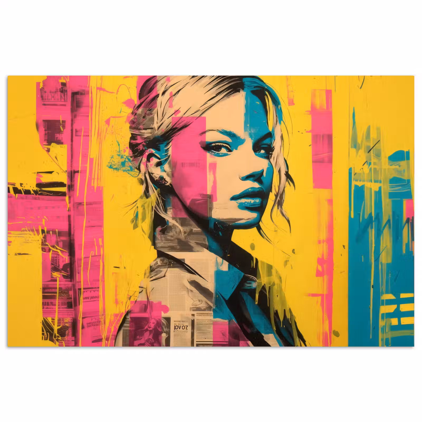 Poster - Vrouw - Verfstrepen - Gekleurd — 1