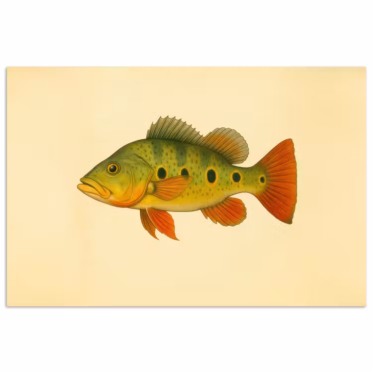Poster - Schubben - Vis - Groen - Illustratie — 1
