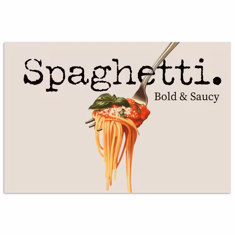 Poster - Spaghetti - tomatensaus - Parmezaanse kaas — 1