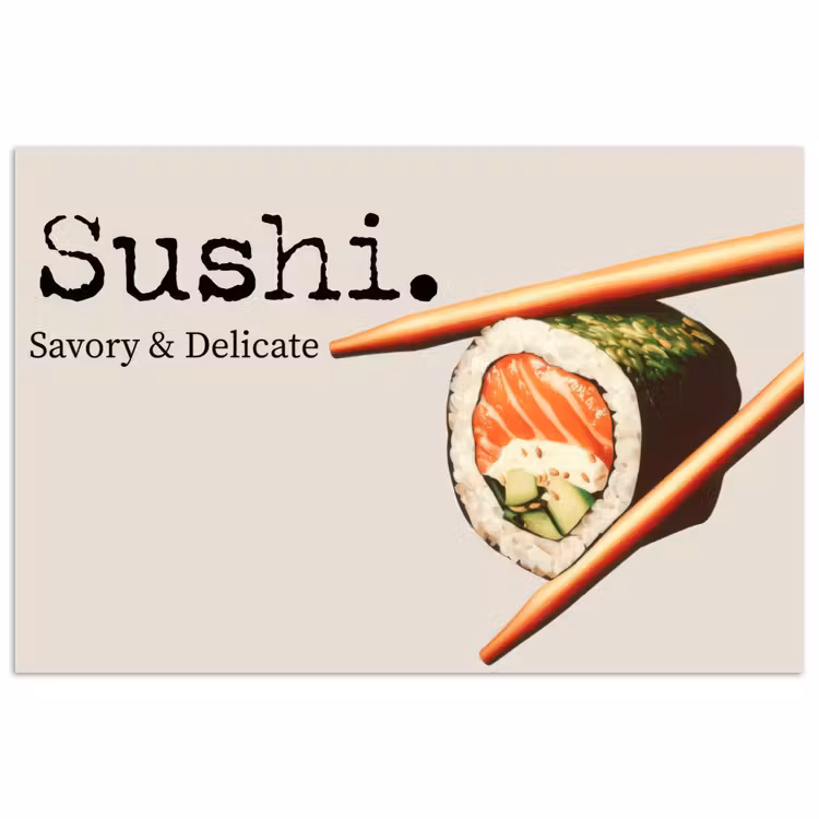 Poster - Sushi - Zalm - Rijst - Japans — 1