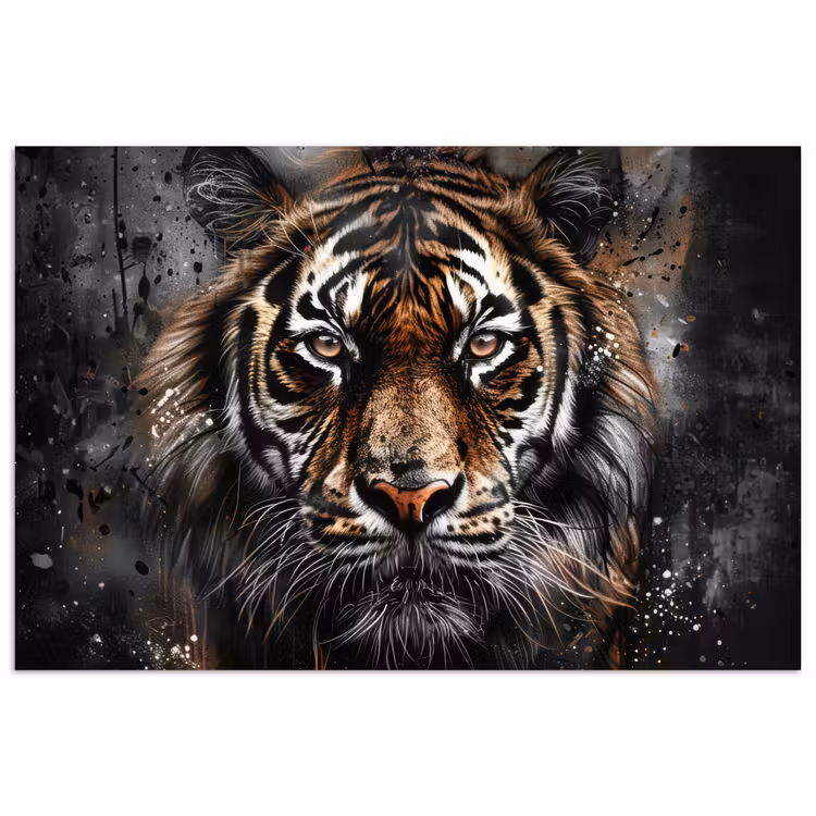Poster - Tijger - Dieren - Portret - Luxe - Zwart — 1