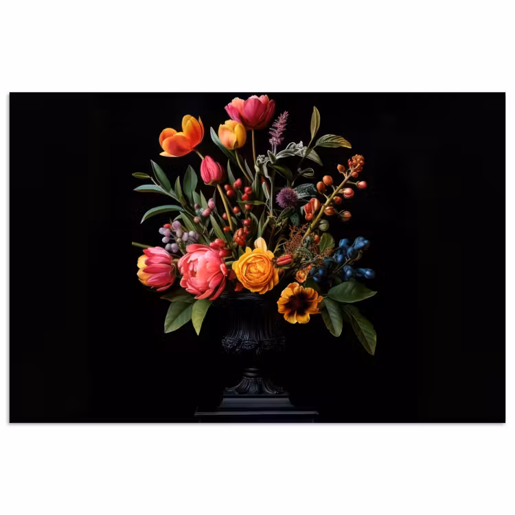 Poster - Tulpen - Bessen - Boeket - Vaas — 1