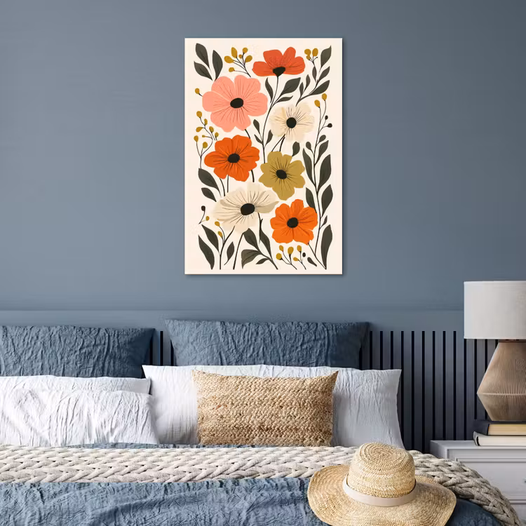 Poster - Veldbloemen - Stengels - Blaadjes - Groen — 3