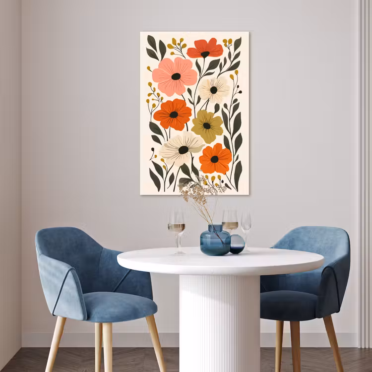 Poster - Veldbloemen - Stengels - Blaadjes - Groen — 4