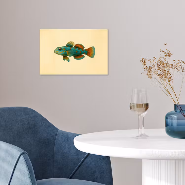 Poster - Vis - Blauw - Stippen - Schubben — 4