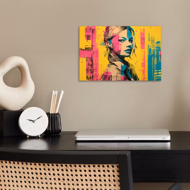Poster - Vrouw - Verfstrepen - Gekleurd — 2