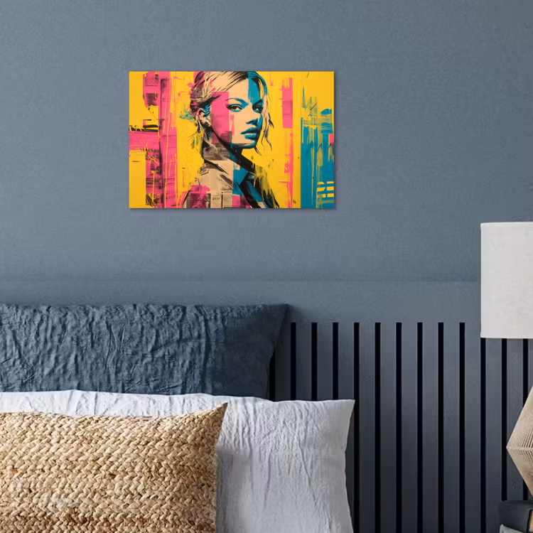 Poster - Vrouw - Verfstrepen - Gekleurd — 3