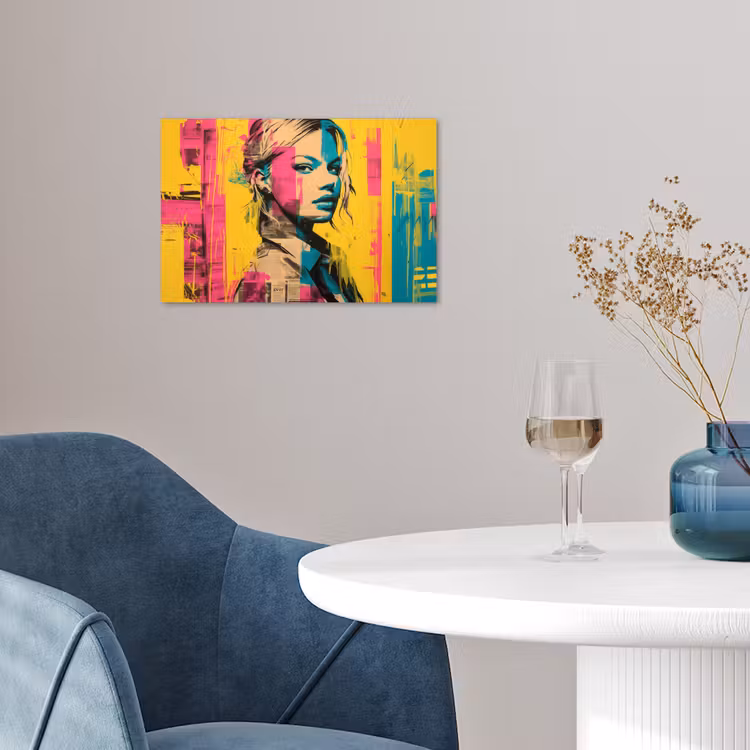 Poster - Vrouw - Verfstrepen - Gekleurd — 4