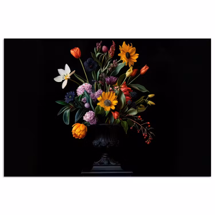Poster - Zonnebloemen - Boeket - Kleurrijk — 1