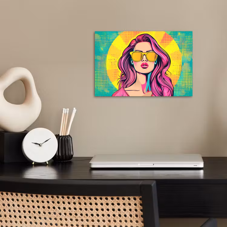 Poster - Zonnebril - Vrouw - Zonnig - Geel — 2