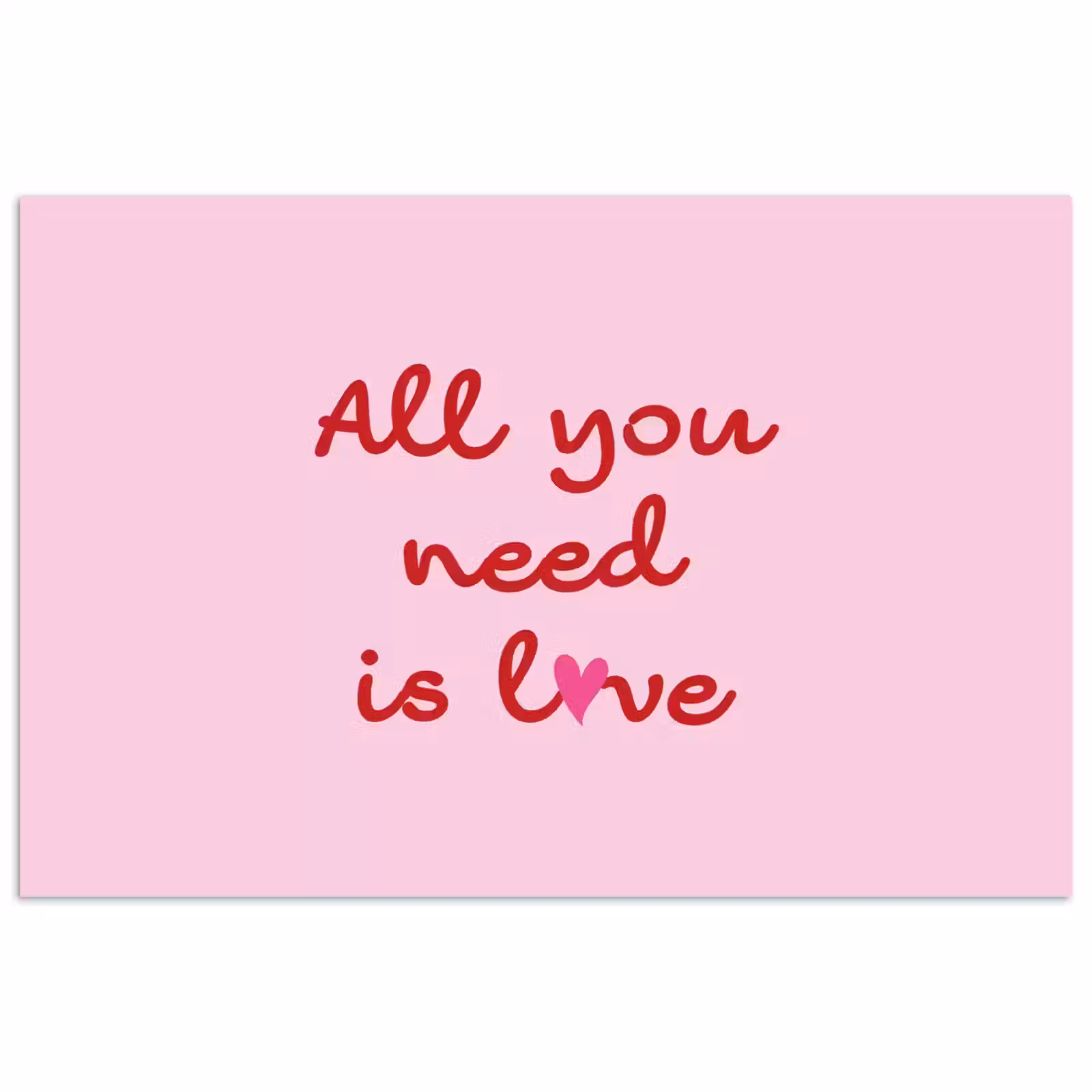 Poster - Tekst - Roze - Love - Hart — 1