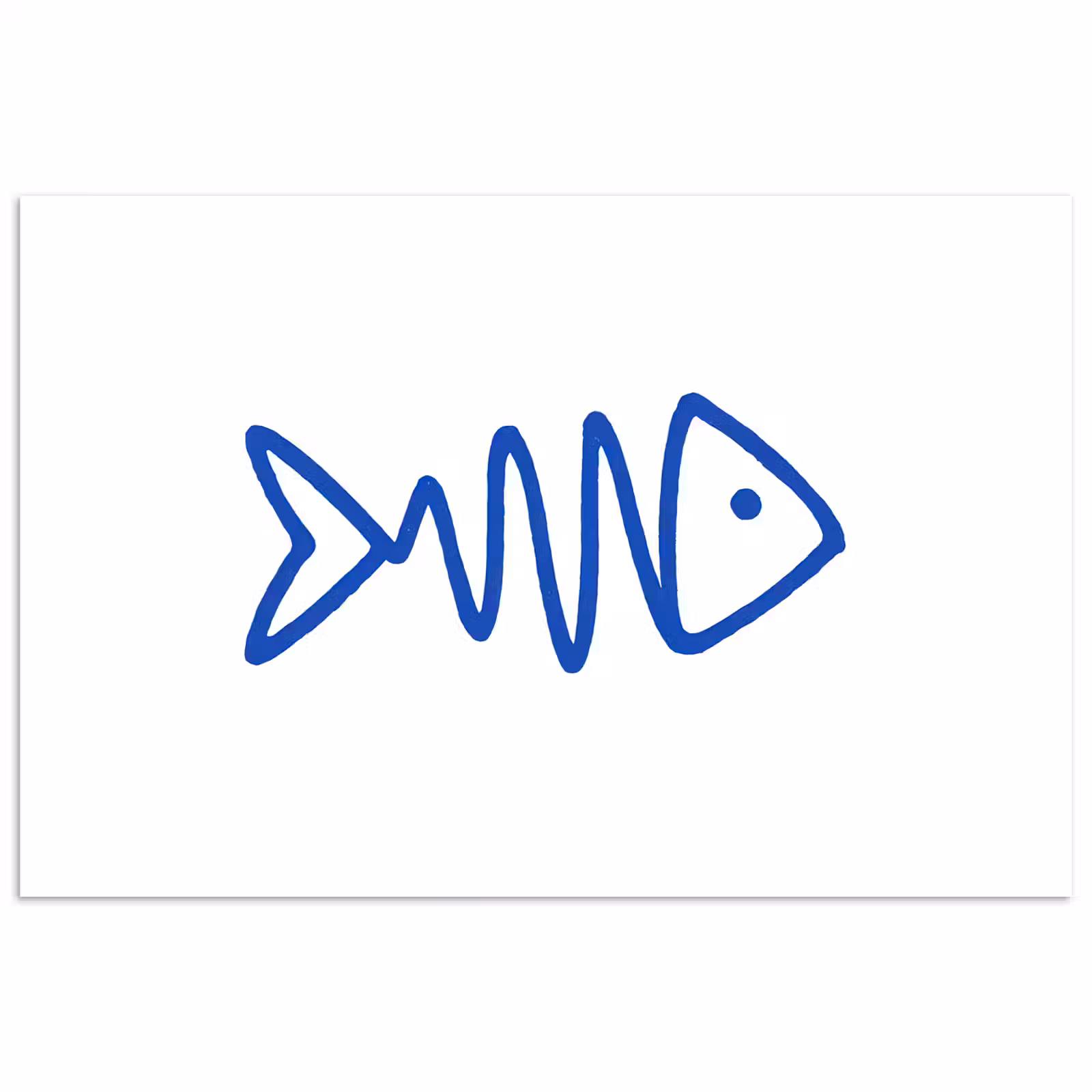 Poster - Vis - Minimalistisch - Blauw - Lijn — 1