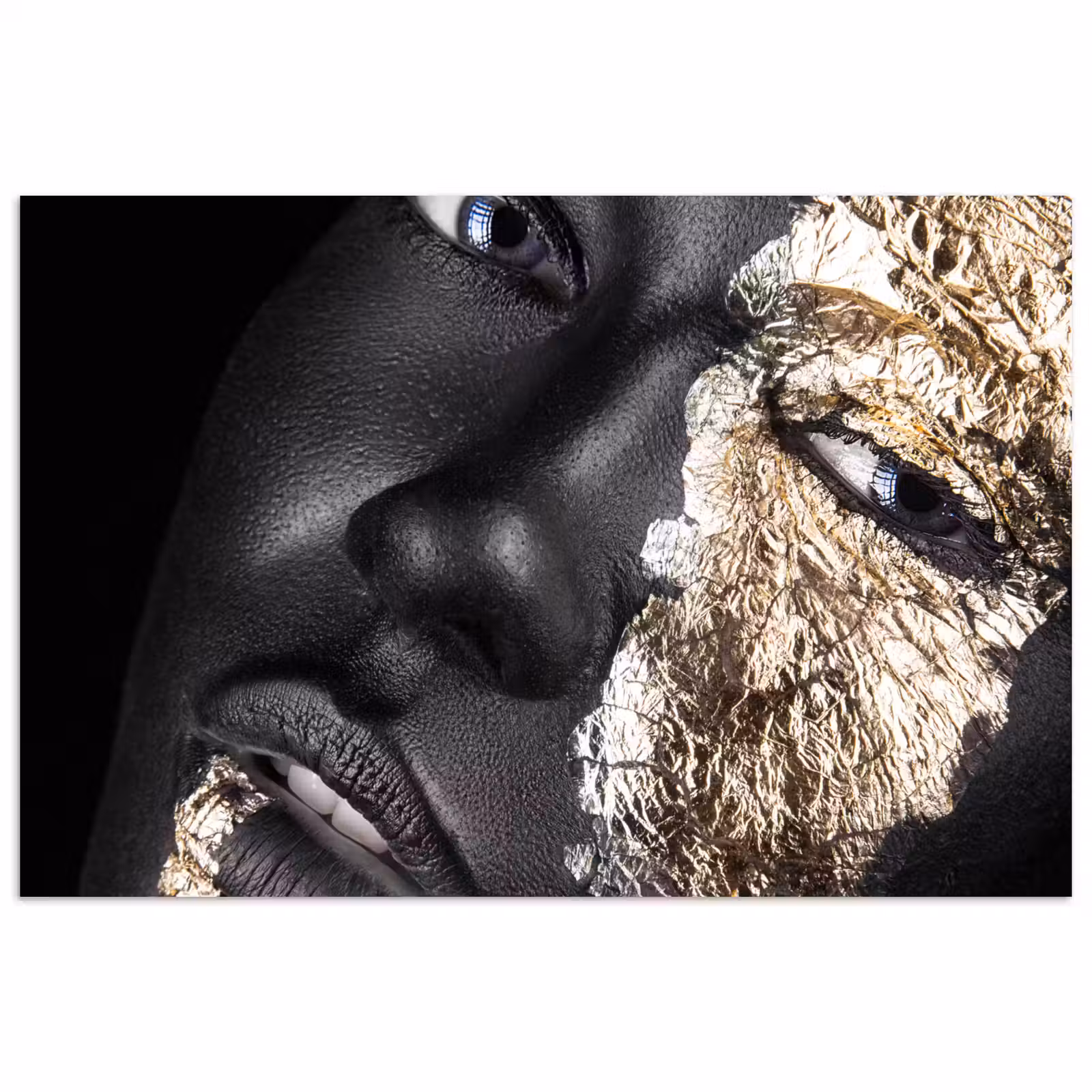 Poster - Vrouw - Goud - Zwart - Verf - Luxe — 1