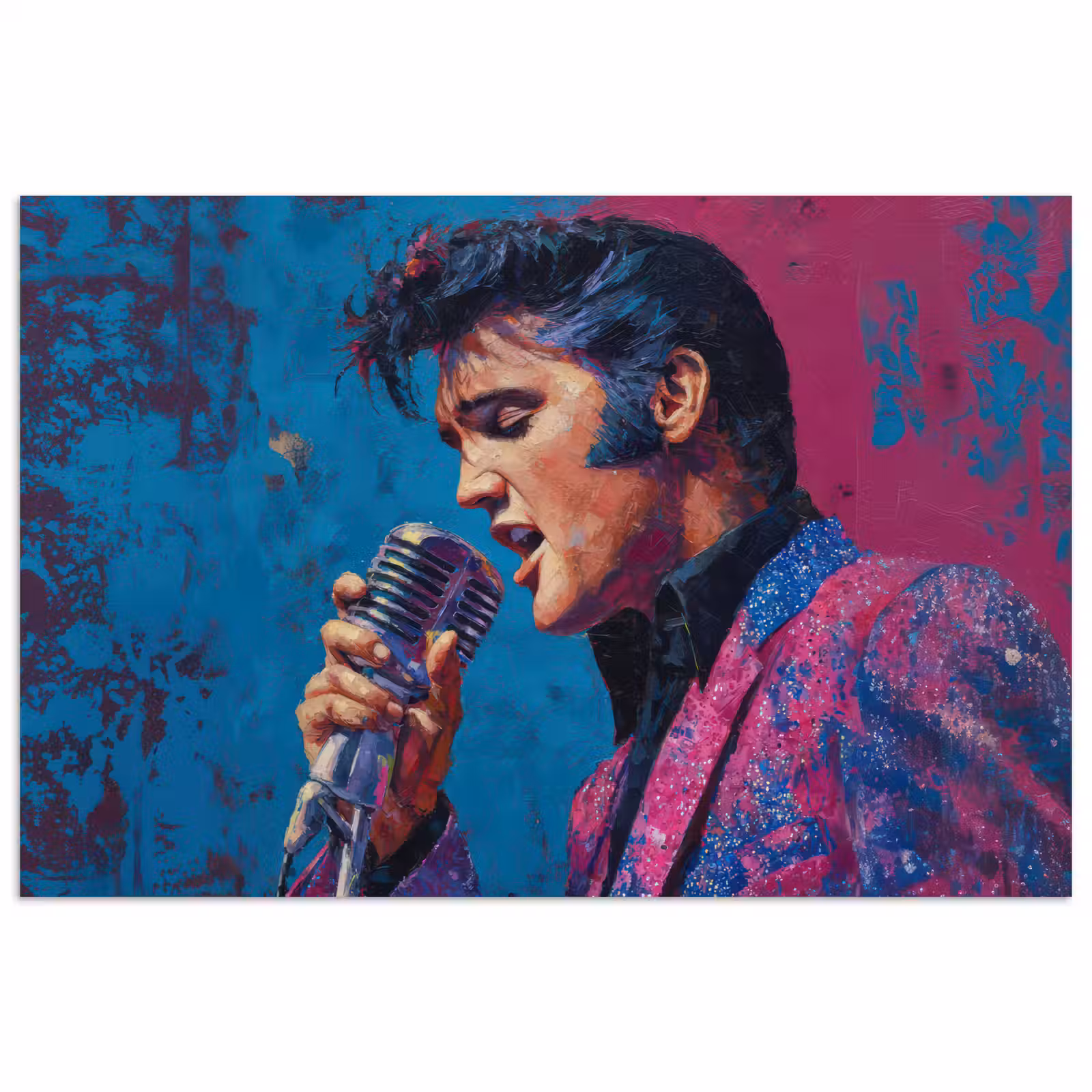 Poster - Zingende man - Glitterjas - Microfoon — 1
