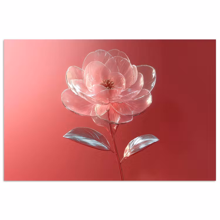 Poster - Sierlijk - Bloem - Roze - Glazen — 1
