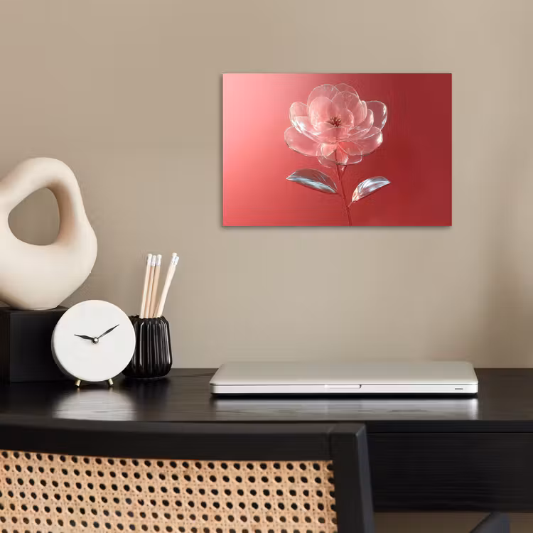 Poster - Sierlijk - Bloem - Roze - Glazen — 2