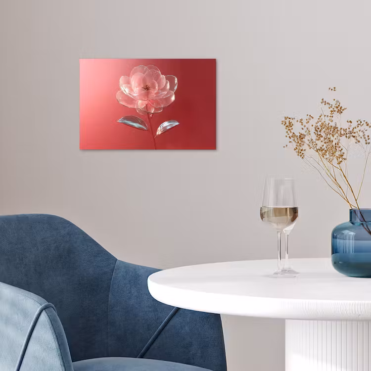 Poster - Sierlijk - Bloem - Roze - Glazen — 4