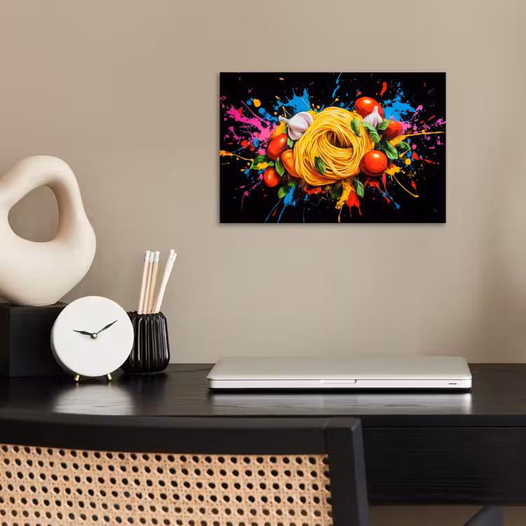 Poster - Spaghetti - Graffiti - Verf - Kleurrijk - Eten - Modern — 2