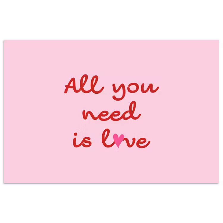 Poster - Tekst - Roze - Love - Hart — 1