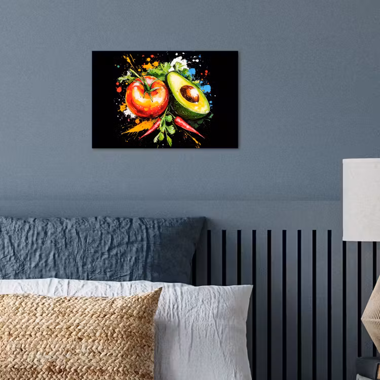 Poster - Tomaat - Avocado - Peper - Graffiti - Verf - Modern — 3